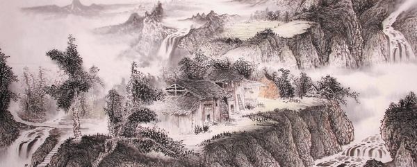 《山峡情韵》入选第六届中国西部大地情中国画作品展(中国美术家协会图片